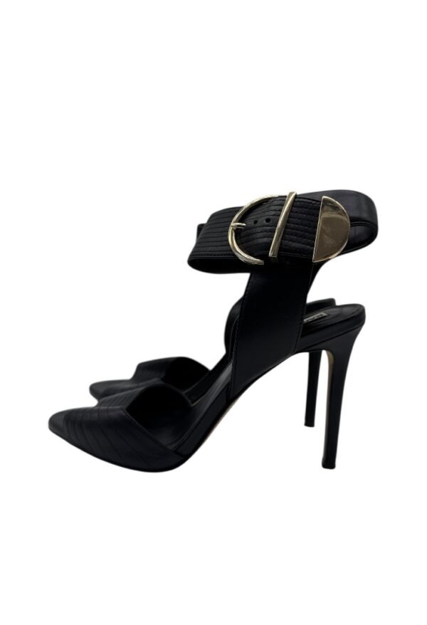 KAR LAGERFELD - LYRA LEATHER BLACK HEELS - Image 8